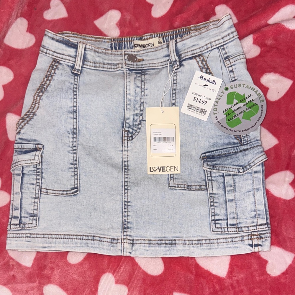 Love Light Blue Denim Skirt